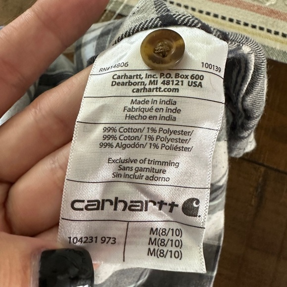 CARHARTT WOMEN'S TWILIGHT RELAXED 3/4 SLEEVE PLAID SHIRT - Picture 6 of 9